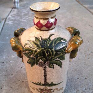 Interesting Vintage Chinese Porcelain Musa Paradisiaca Hand Painted Vase